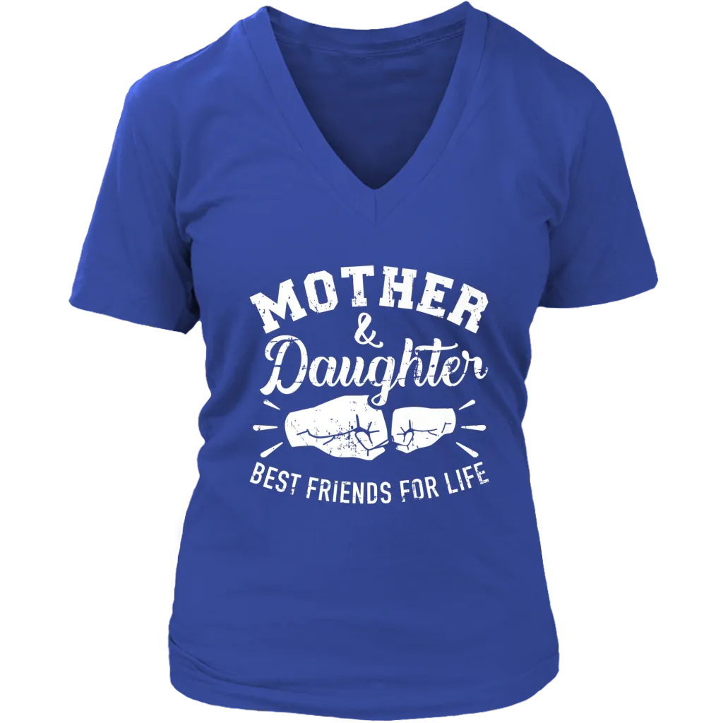 Mother & Daughter | Best Friends | Gifts for Her | Gifts for Mother's Day | V-Neck T-Shirt | #Momlife